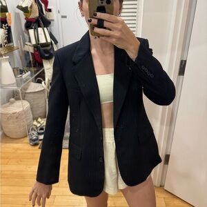 Women's Navy Pinstripe Blazer
